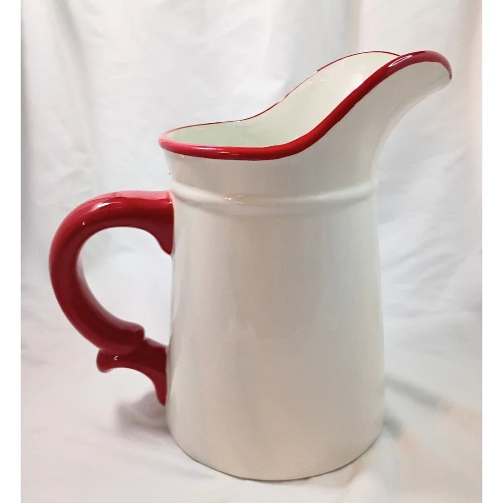 Merry Christmas Ceramic Pitcher With Camper And Dog